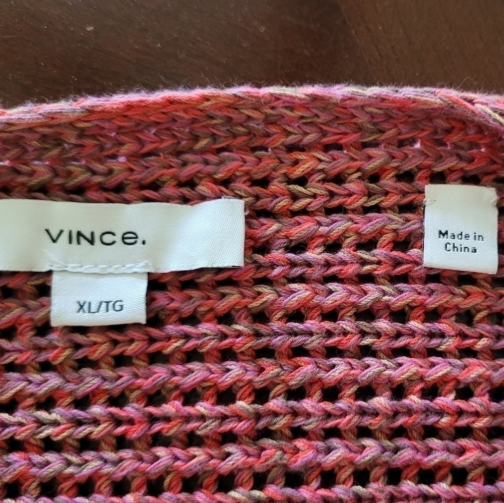 Vince Multicolor Marled Open Knit Button Cardigan - Picture 9 of 12